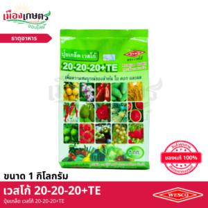 (ยกลัง) เวสโก้ ปุ๋ยเกล็ด 20-20-20+TE 1 กิโลกรัม X25